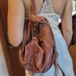 crushed velvet Rebecca Minkoff pink backpack